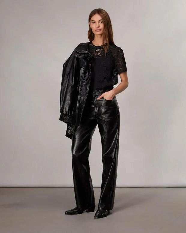 Women Shirts and Tops Rag and Bone Sammie Lace TShirt Black