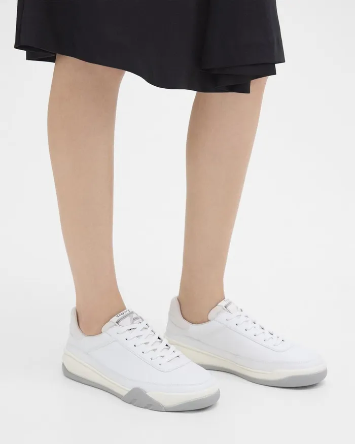 Women Shoes Theory Leather Sneaker White