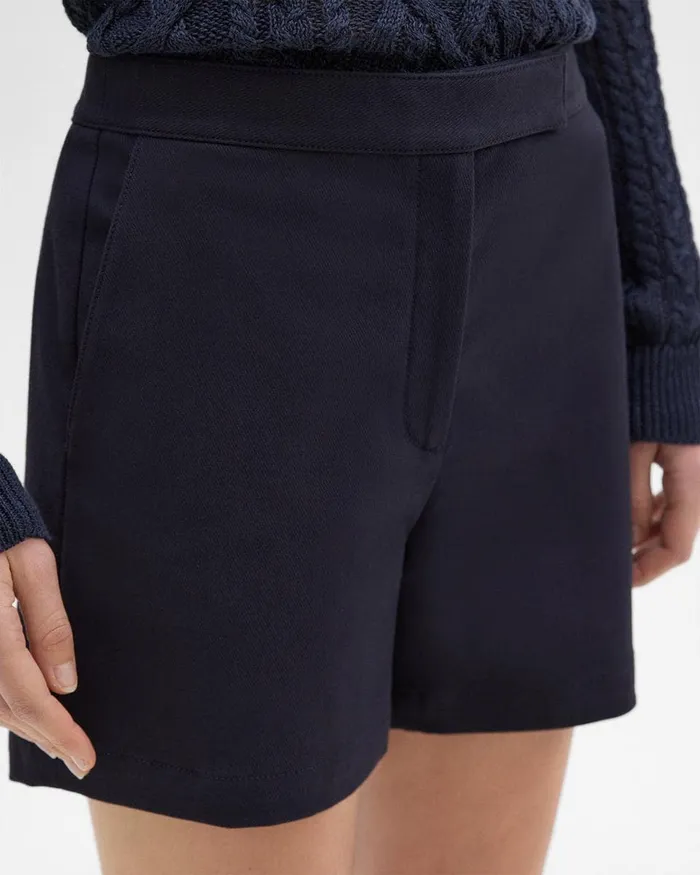 Women Shorts Theory Waist Tab Short In Neoteric Twill Dark Navy