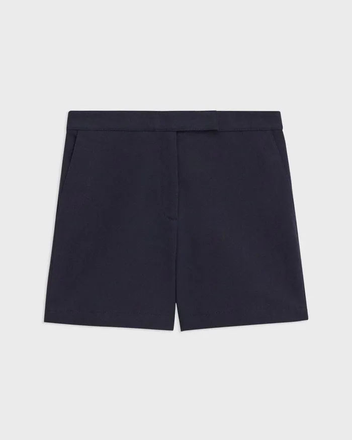 Women Shorts Theory Waist Tab Short In Neoteric Twill Dark Navy