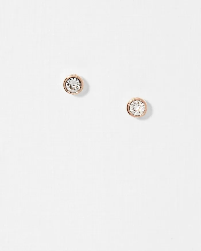 Women SINAA 8211 Round Stud Earrings Clear Ted Baker Jewellery