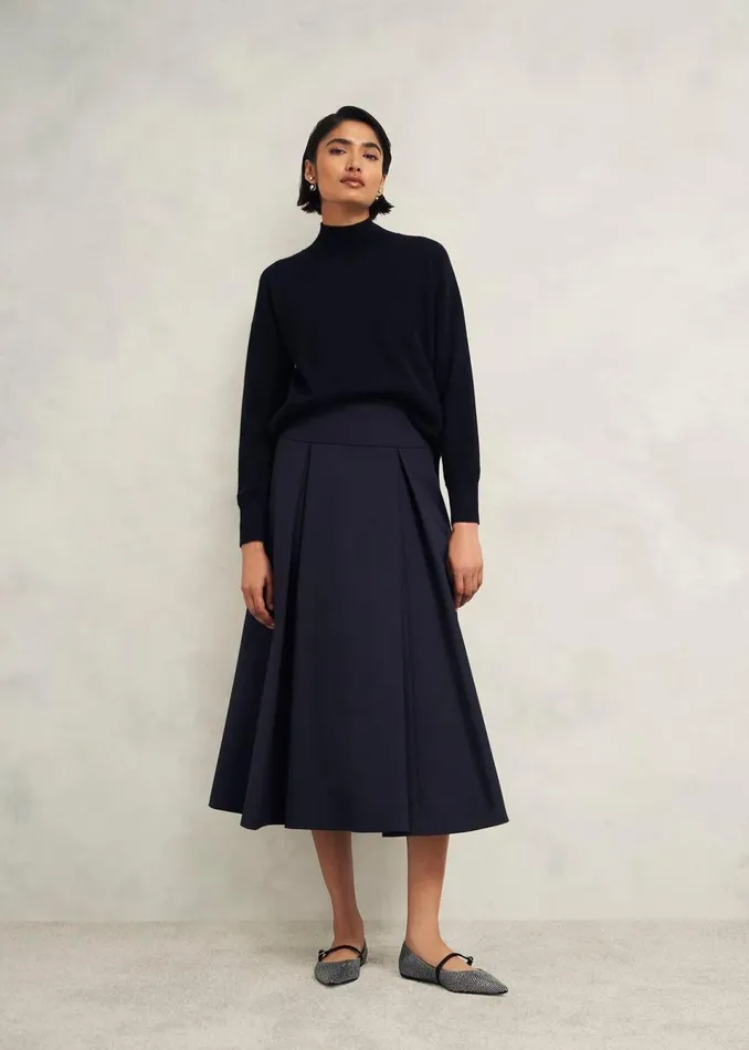 Women Skirts Hobbs Berkeley Skirt With Wool Navy