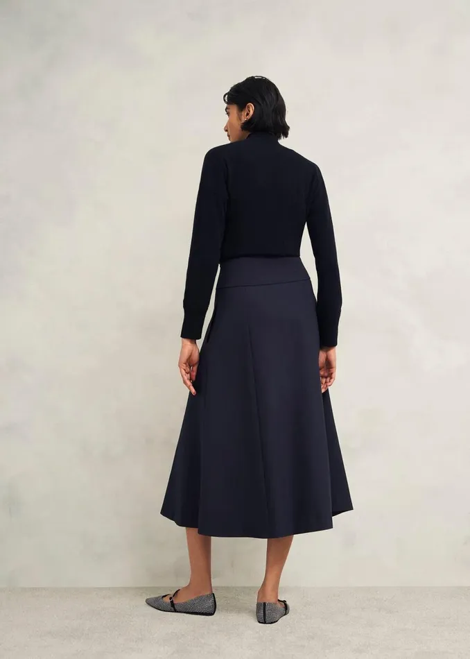 Women Skirts Hobbs Berkeley Skirt With Wool Navy