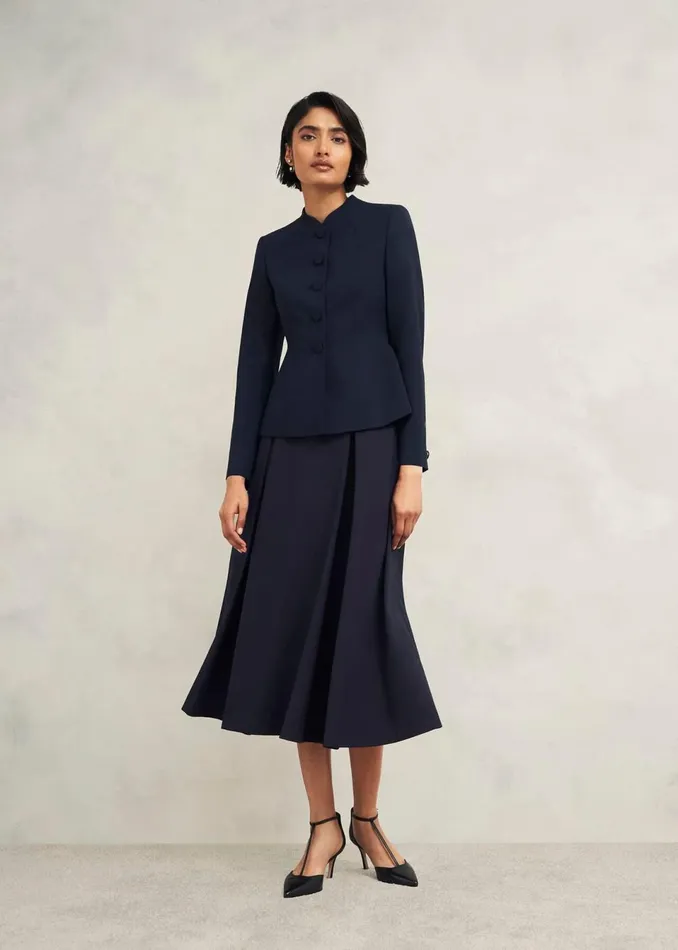 Women Skirts Hobbs Berkeley Skirt With Wool Navy