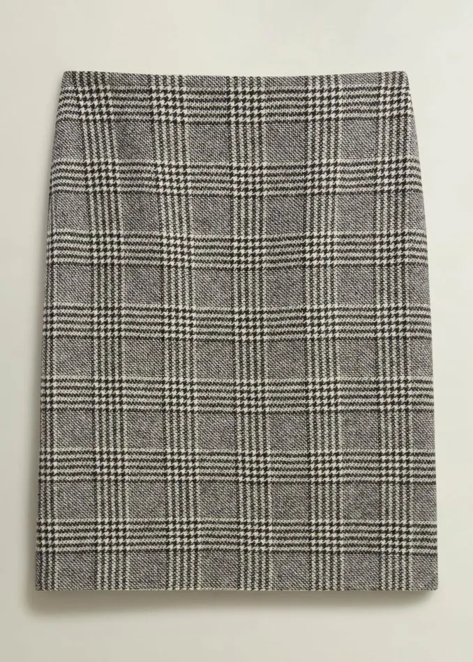 Women Skirts Hobbs Brea Wool Skirt Black White