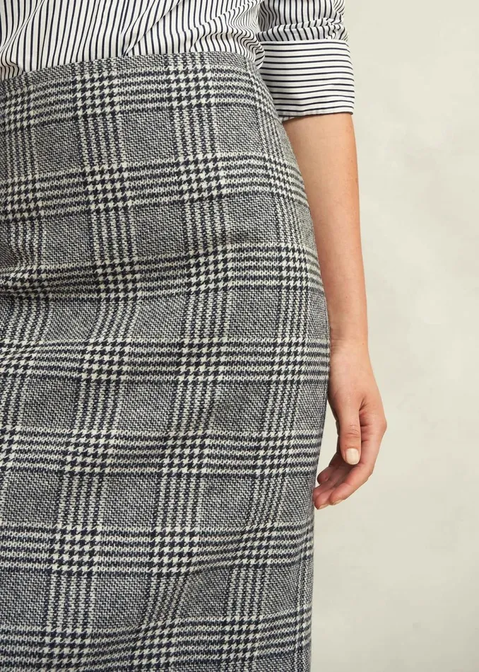 Women Skirts Hobbs Brea Wool Skirt Black White
