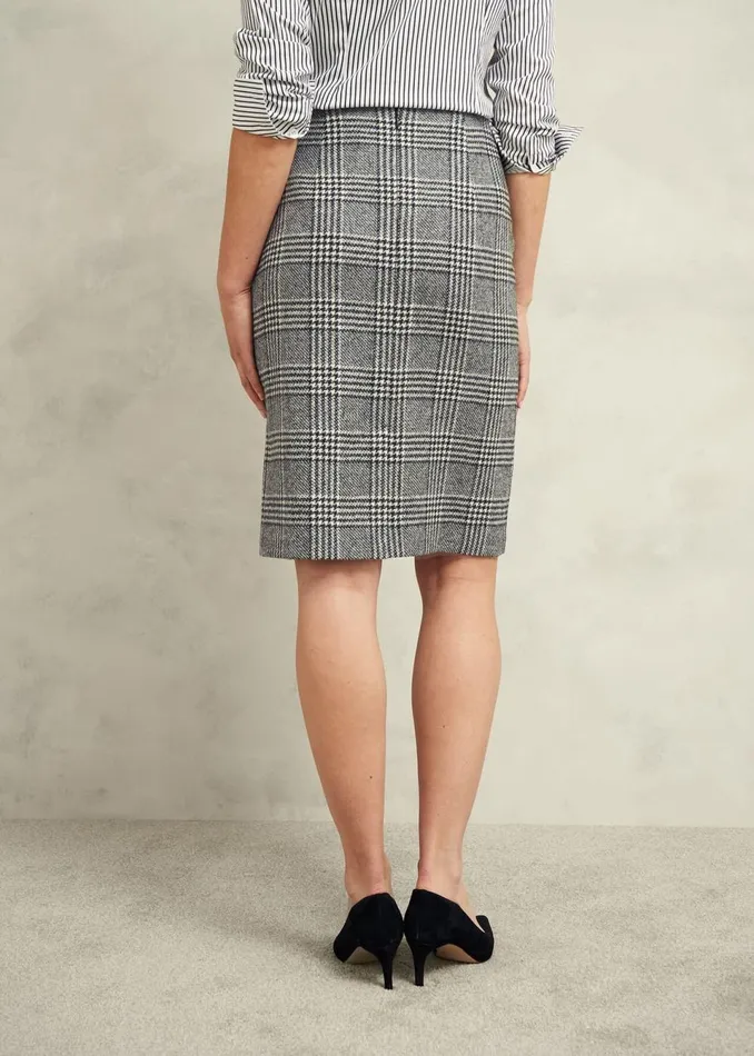 Women Skirts Hobbs Brea Wool Skirt Black White