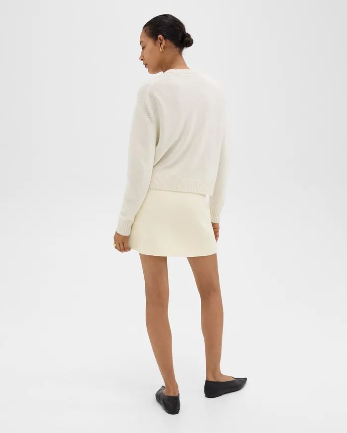 Women Skirts Theory HighWaist Mini Skirt In Tweed Ivory