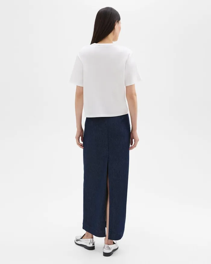 Women Skirts Theory Maxi Trouser Skirt In Denim Indigo