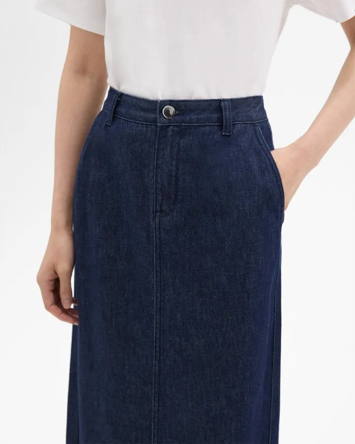 Women Skirts Theory Maxi Trouser Skirt In Denim Indigo