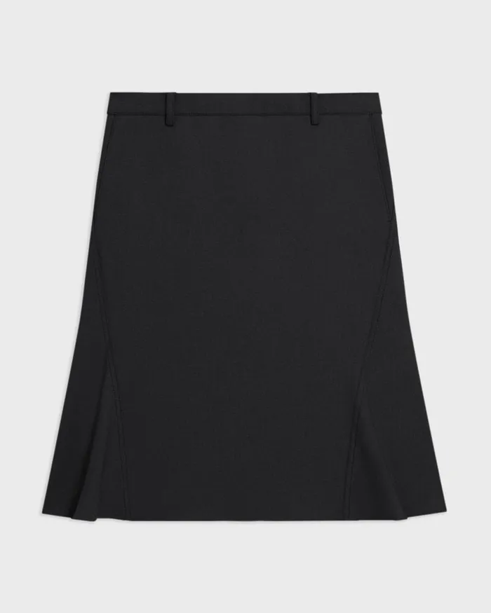 Women Skirts Theory Wool Gabardine Trumpet Skirt Black
