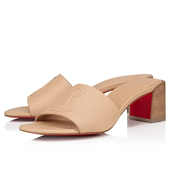Women So CL Mule 55 Mm Mules Sandals 8211 Calf Leather 8211 Leche Christian Louboutin Mules