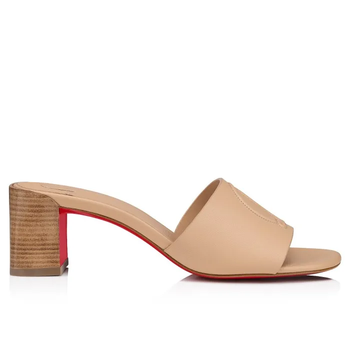 Women So CL Mule 55 Mm Mules Sandals 8211 Calf Leather 8211 Leche Christian Louboutin Mules