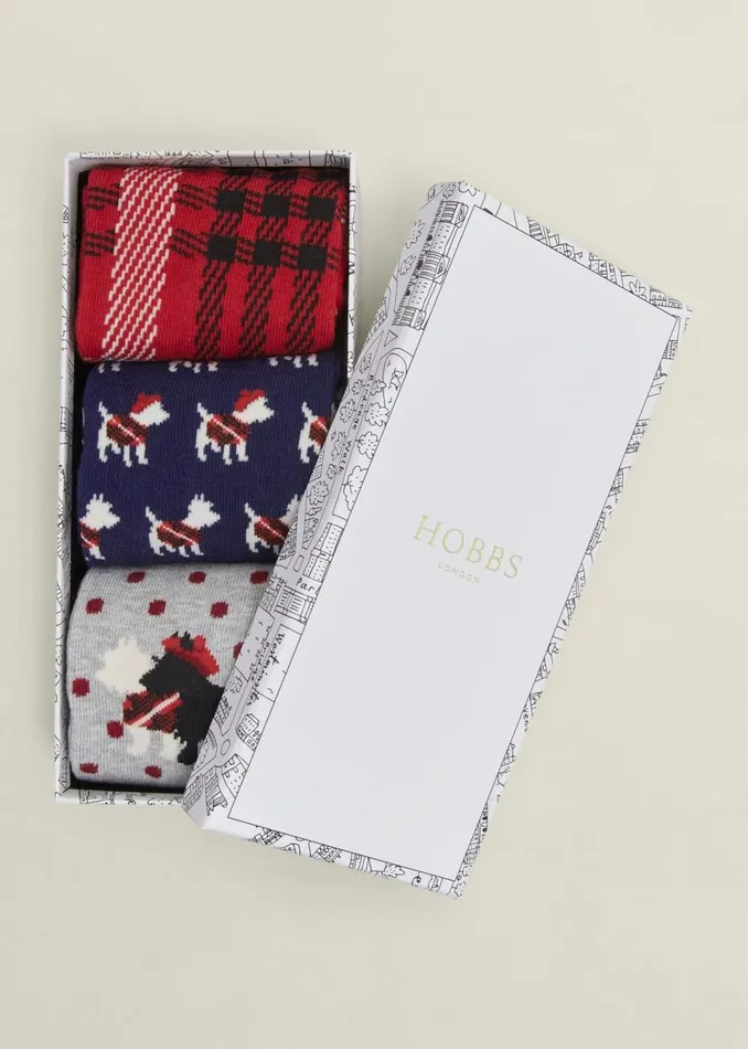 Women Socks and Tights Hobbs Westie Dog Sock Set Multi