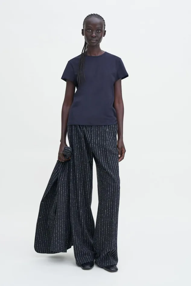 Women Soft Cotton Tee Navy Filippa K Tops