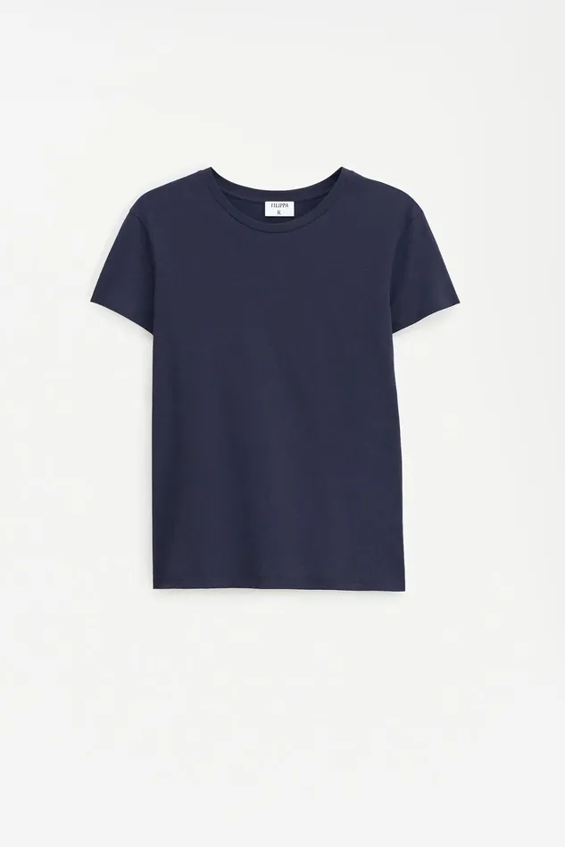 Women Soft Cotton Tee Navy Filippa K Tops