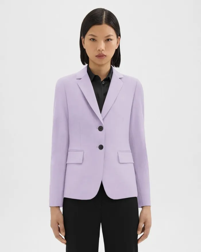 Women Suits Theory Carissa Blazer In Good Wool Lilac Sky