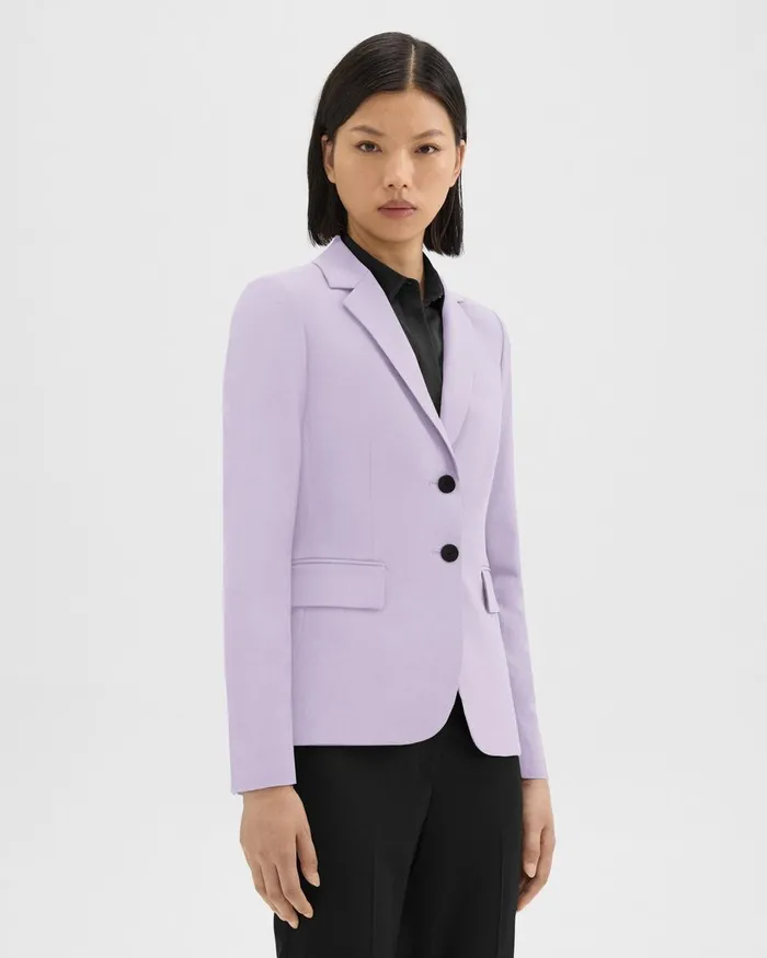 Women Suits Theory Carissa Blazer In Good Wool Lilac Sky