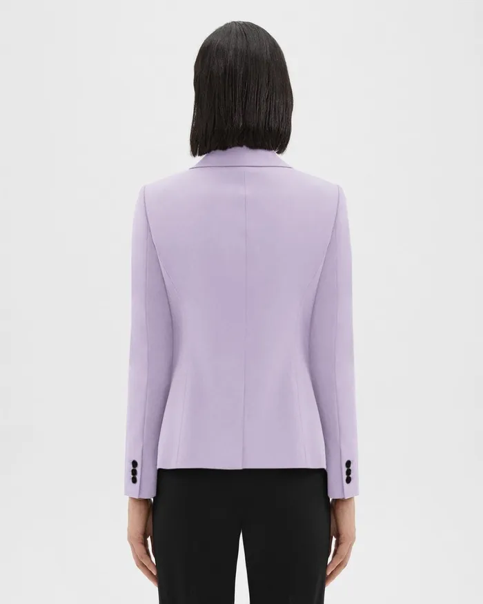Women Suits Theory Carissa Blazer In Good Wool Lilac Sky