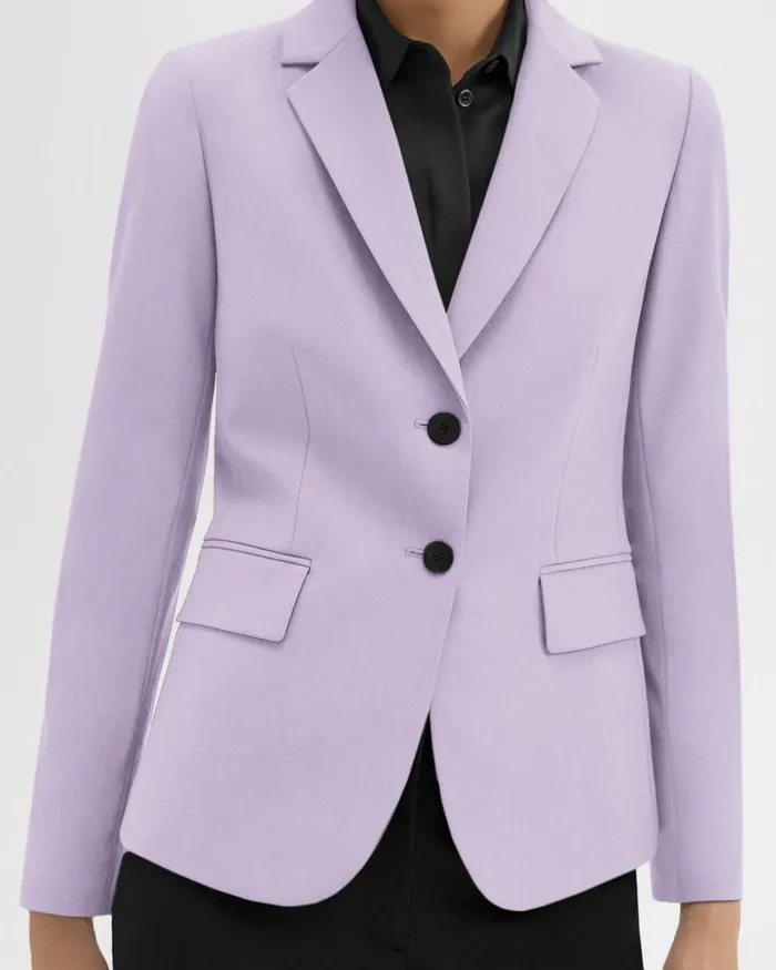 Women Suits Theory Carissa Blazer In Good Wool Lilac Sky