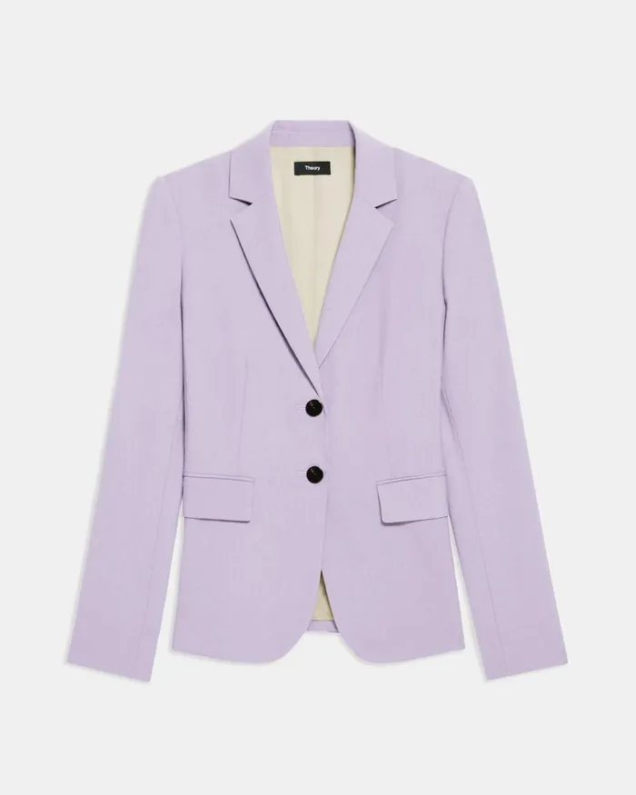 Women Suits Theory Carissa Blazer In Good Wool Lilac Sky