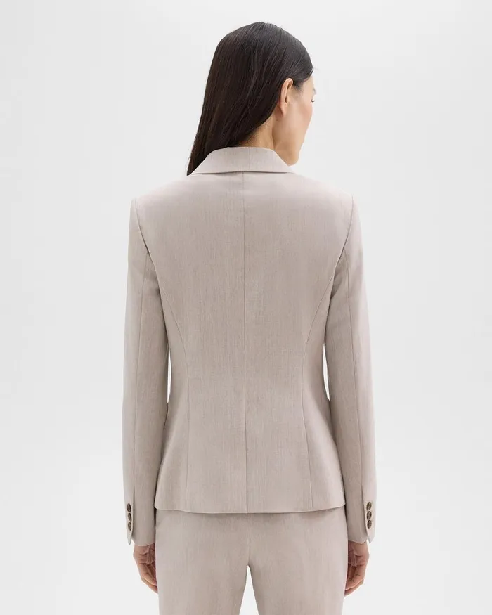 Women Suits Theory Carissa Blazer In Good Wool Sand Melange