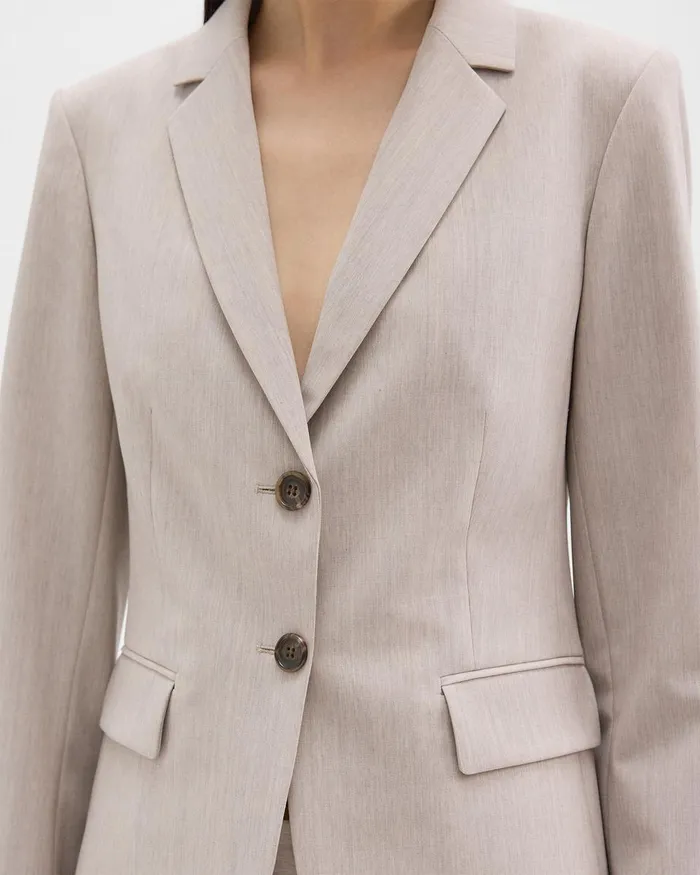 Women Suits Theory Carissa Blazer In Good Wool Sand Melange
