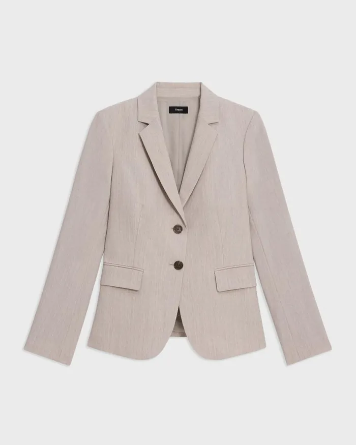 Women Suits Theory Carissa Blazer In Good Wool Sand Melange