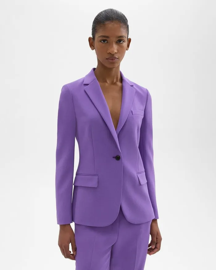 Women Suits Theory Staple Blazer In Admiral Crepe Bright Peony