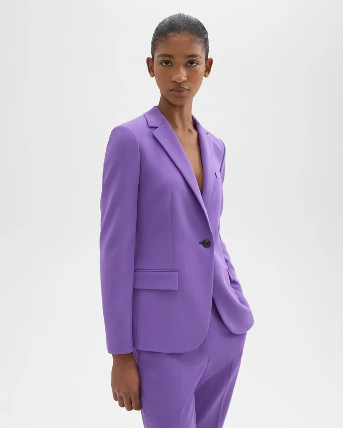 Women Suits Theory Staple Blazer In Admiral Crepe Bright Peony