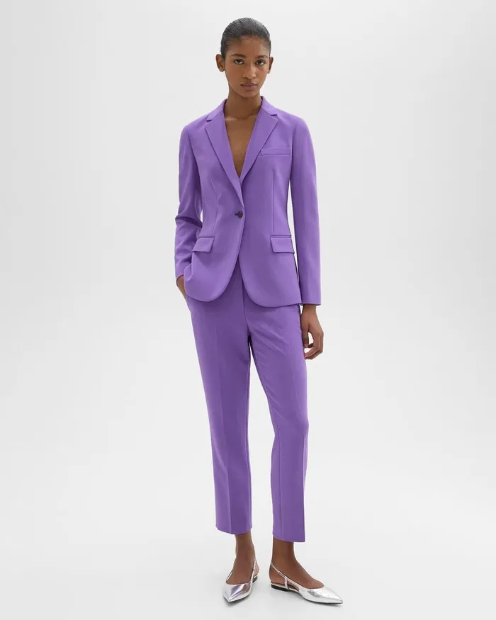 Women Suits Theory Staple Blazer In Admiral Crepe Bright Peony