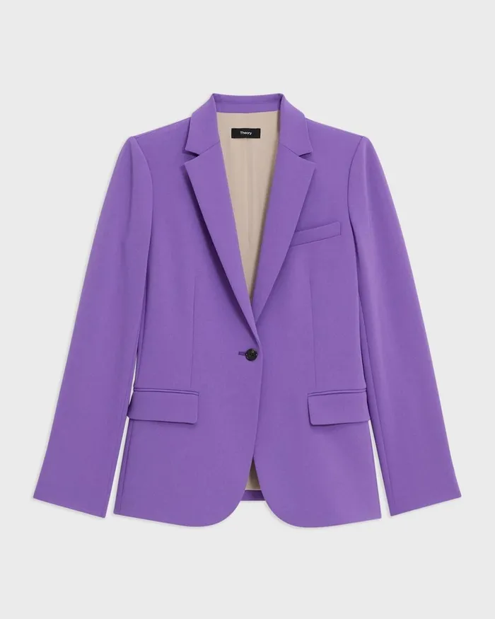 Women Suits Theory Staple Blazer In Admiral Crepe Bright Peony
