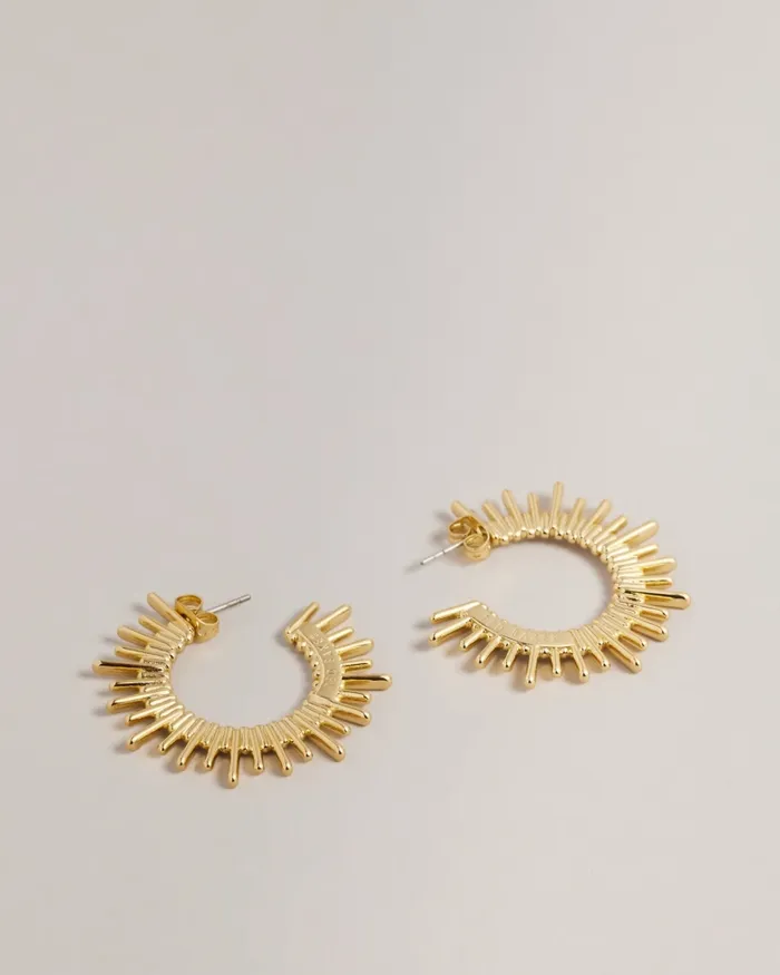 Women SUNRRIA 8211 Sunray Large Hoop Earrings Gold Colour Ted Baker Jewellery