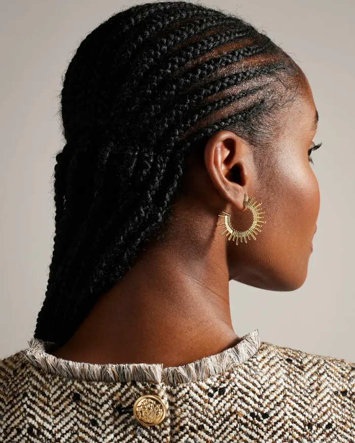 Women SUNRRIA 8211 Sunray Large Hoop Earrings Gold Colour Ted Baker Jewellery