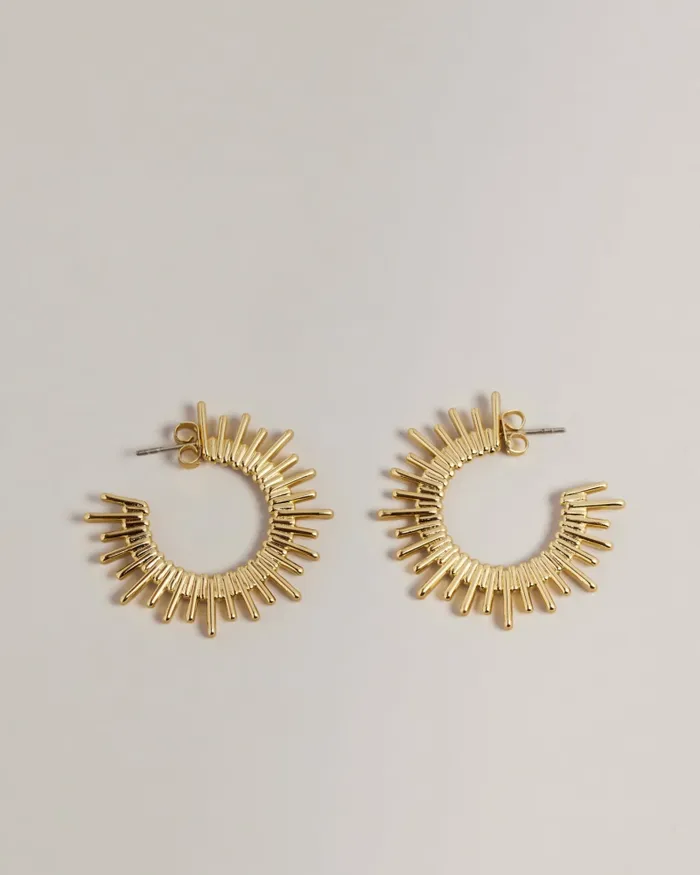Women SUNRRIA 8211 Sunray Large Hoop Earrings Gold Colour Ted Baker Jewellery