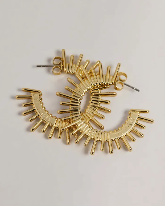 Women SUNRRIA 8211 Sunray Large Hoop Earrings Gold Colour Ted Baker Jewellery