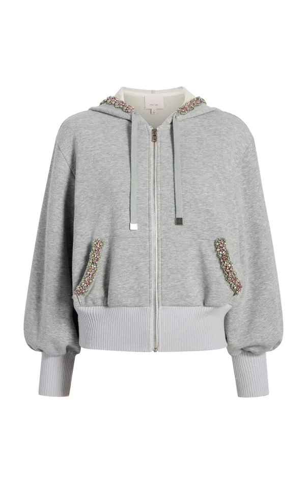 Women Sweaters and Knits Cinq Sept Heather Maddie Zip Up Sweatshirt Heather Greymulti