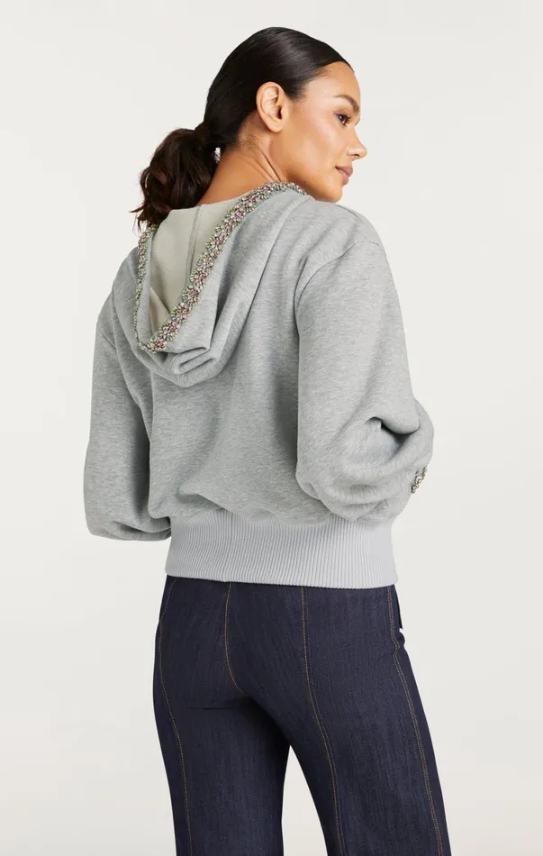 Women Sweaters and Knits Cinq Sept Heather Maddie Zip Up Sweatshirt Heather Greymulti