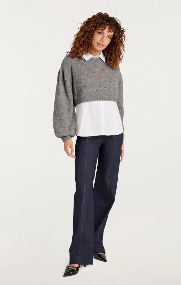 Women Sweaters and Knits Cinq Sept Landry Pullover Heather Greywhite