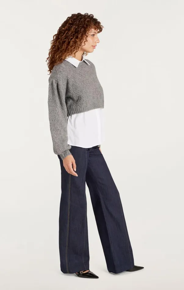 Women Sweaters and Knits Cinq Sept Landry Pullover Heather Greywhite