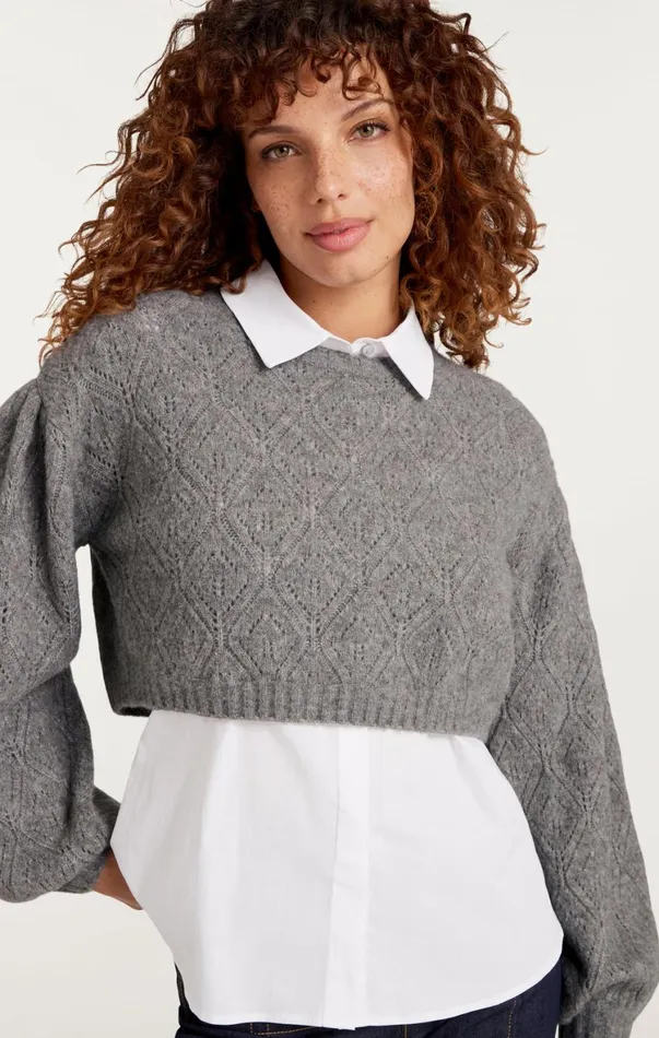 Women Sweaters and Knits Cinq Sept Landry Pullover Heather Greywhite