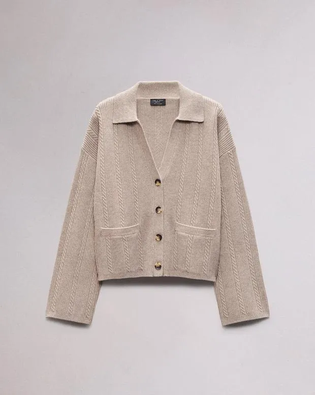 Women Sweaters and Sweatshirts Rag and Bone Maud Cashmere Cardigan Oatmeal