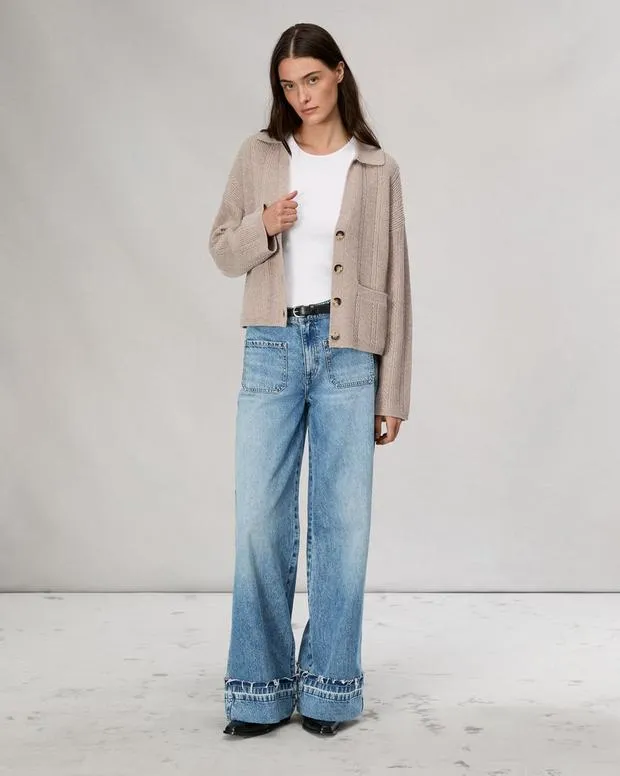 Women Sweaters and Sweatshirts Rag and Bone Maud Cashmere Cardigan Oatmeal
