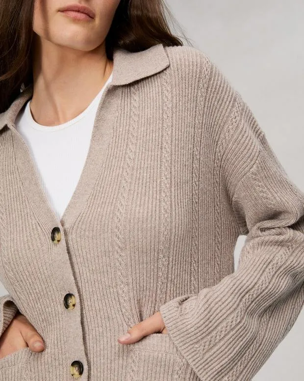 Women Sweaters and Sweatshirts Rag and Bone Maud Cashmere Cardigan Oatmeal