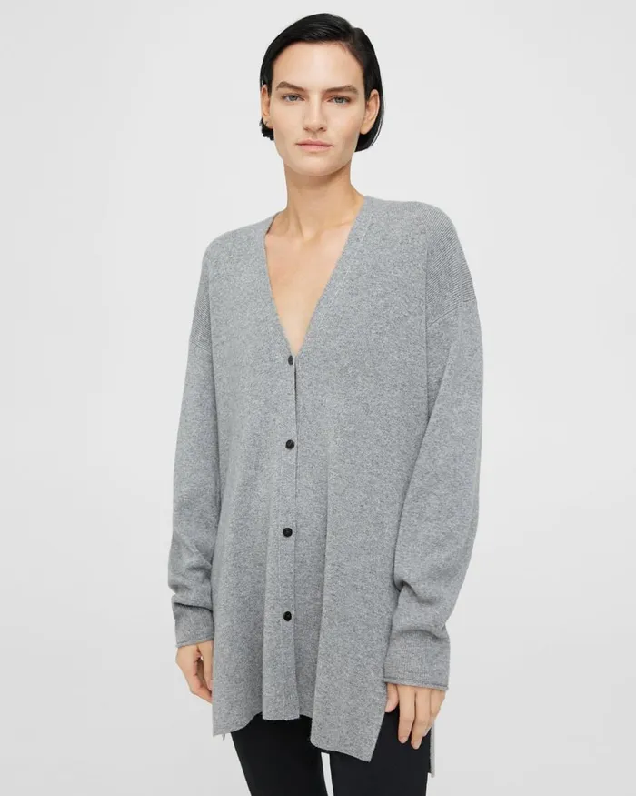 Women Sweaters Cardigans Theory Long Cardigan In Cashmere Husky