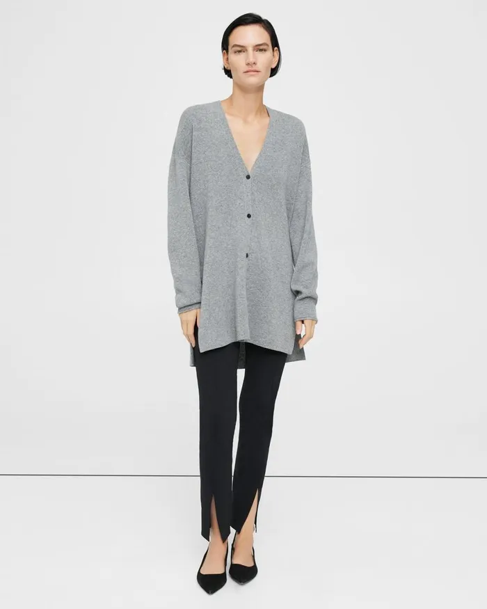 Women Sweaters Cardigans Theory Long Cardigan In Cashmere Husky