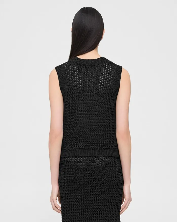 Women Sweaters Cardigans Theory Sweater Vest In Pima Cotton Black