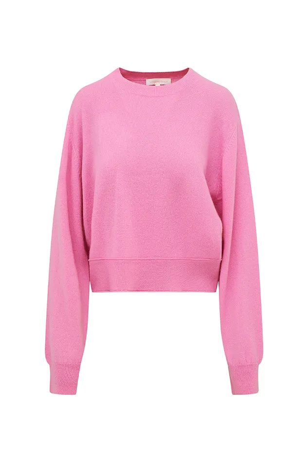 Women Sweaters LoveShackFancy Reynelle Cashmere Pullover Strawberry Sherbet