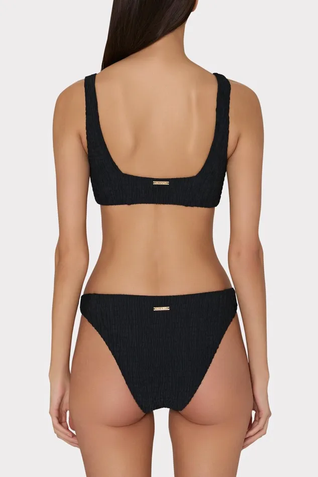 Women Swim and Coverups Milly Bikini Bottom With Smocking Black
