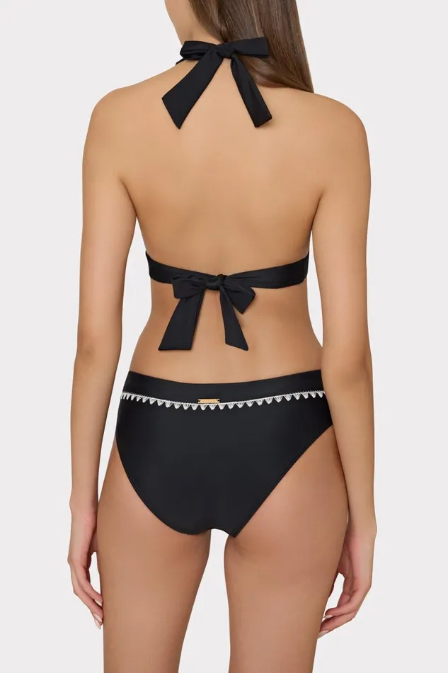 Women Swim and Coverups Milly Crochet Stitch Bikini Bottom Blackwhite Women Swim and Coverups Milly Crochet Stitch Bikini Bottom Blackwhite